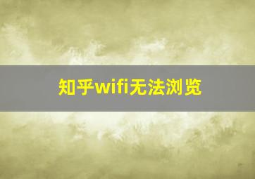 知乎wifi无法浏览