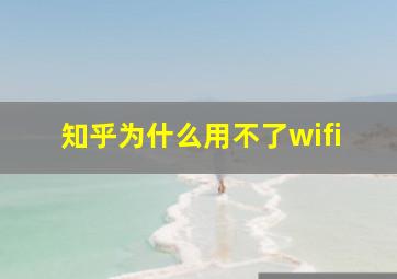 知乎为什么用不了wifi