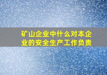 矿山企业中什么对本企业的安全生产工作负责