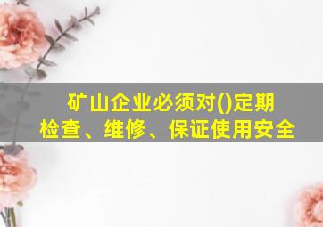 矿山企业必须对()定期检查、维修、保证使用安全