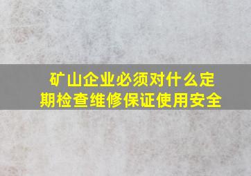 矿山企业必须对什么定期检查维修保证使用安全