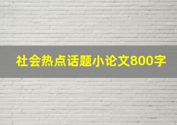 社会热点话题小论文800字