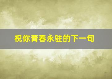 祝你青春永驻的下一句