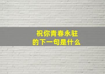 祝你青春永驻的下一句是什么