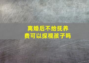 离婚后不给抚养费可以探视孩子吗