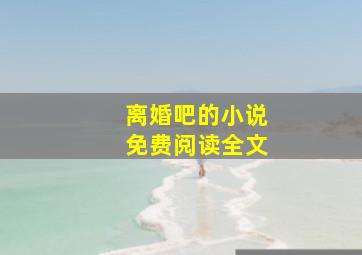 离婚吧的小说免费阅读全文