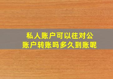 私人账户可以往对公账户转账吗多久到账呢