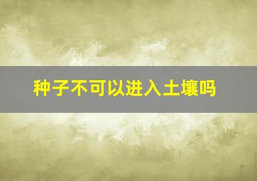 种子不可以进入土壤吗