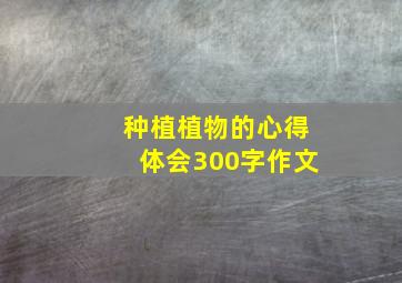 种植植物的心得体会300字作文