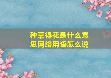 种草得花是什么意思网络用语怎么说