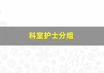 科室护士分组