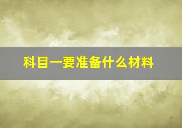 科目一要准备什么材料