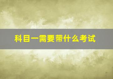 科目一需要带什么考试