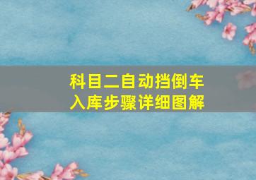 科目二自动挡倒车入库步骤详细图解