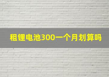 租锂电池300一个月划算吗