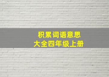 积累词语意思大全四年级上册