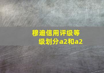 穆迪信用评级等级划分a2和a2