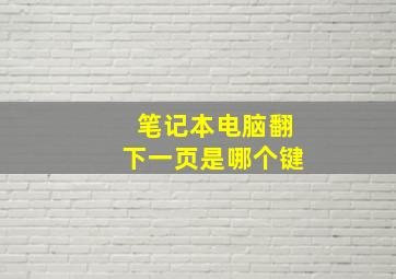 笔记本电脑翻下一页是哪个键