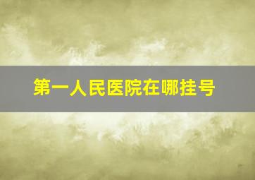 第一人民医院在哪挂号