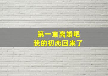 第一章离婚吧我的初恋回来了