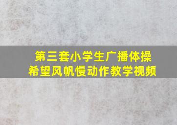 第三套小学生广播体操希望风帆慢动作教学视频