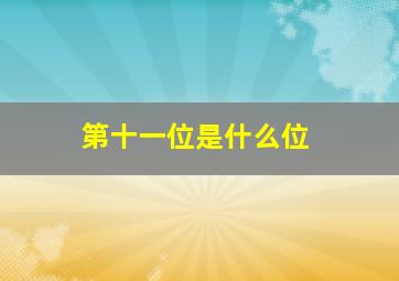 第十一位是什么位