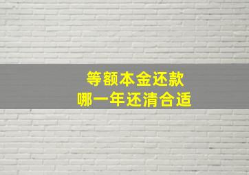 等额本金还款哪一年还清合适