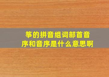 筝的拼音组词部首音序和音序是什么意思啊