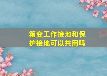 箱变工作接地和保护接地可以共用吗