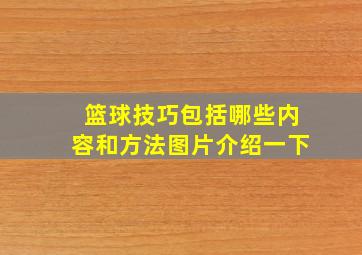 篮球技巧包括哪些内容和方法图片介绍一下