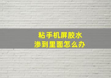 粘手机屏胶水渗到里面怎么办