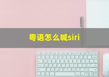 粤语怎么喊siri