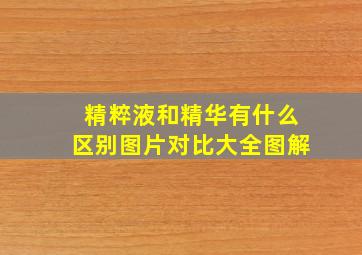 精粹液和精华有什么区别图片对比大全图解