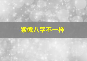 紫微八字不一样