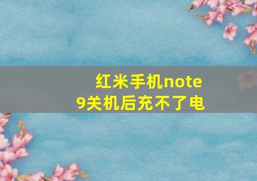 红米手机note9关机后充不了电