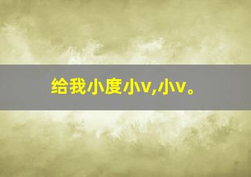 给我小度小v,小v。