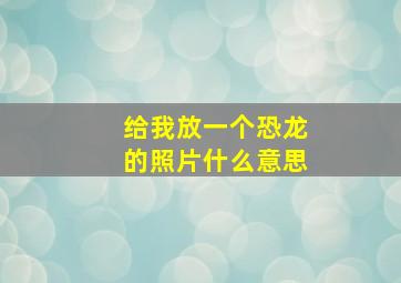 给我放一个恐龙的照片什么意思