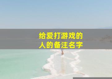 给爱打游戏的人的备注名字