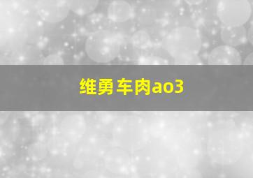 维勇车肉ao3