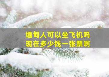 缅甸人可以坐飞机吗现在多少钱一张票啊