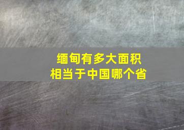 缅甸有多大面积相当于中国哪个省