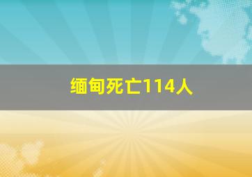 缅甸死亡114人