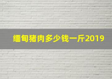 缅甸猪肉多少钱一斤2019