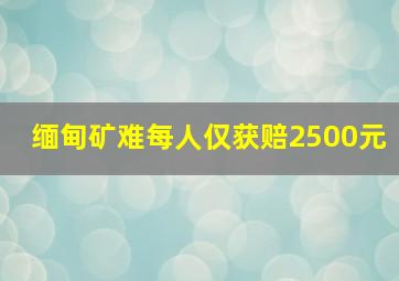 缅甸矿难每人仅获赔2500元