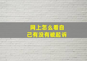 网上怎么看自己有没有被起诉