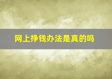 网上挣钱办法是真的吗