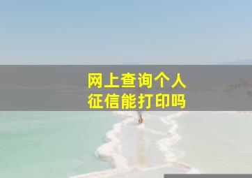 网上查询个人征信能打印吗