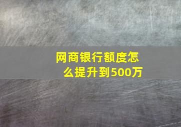 网商银行额度怎么提升到500万