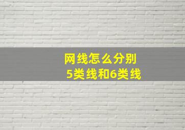 网线怎么分别5类线和6类线