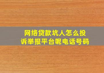 网络贷款坑人怎么投诉举报平台呢电话号码